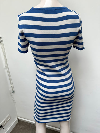 Nikkie jurk blauw-wit gestreept maat 36