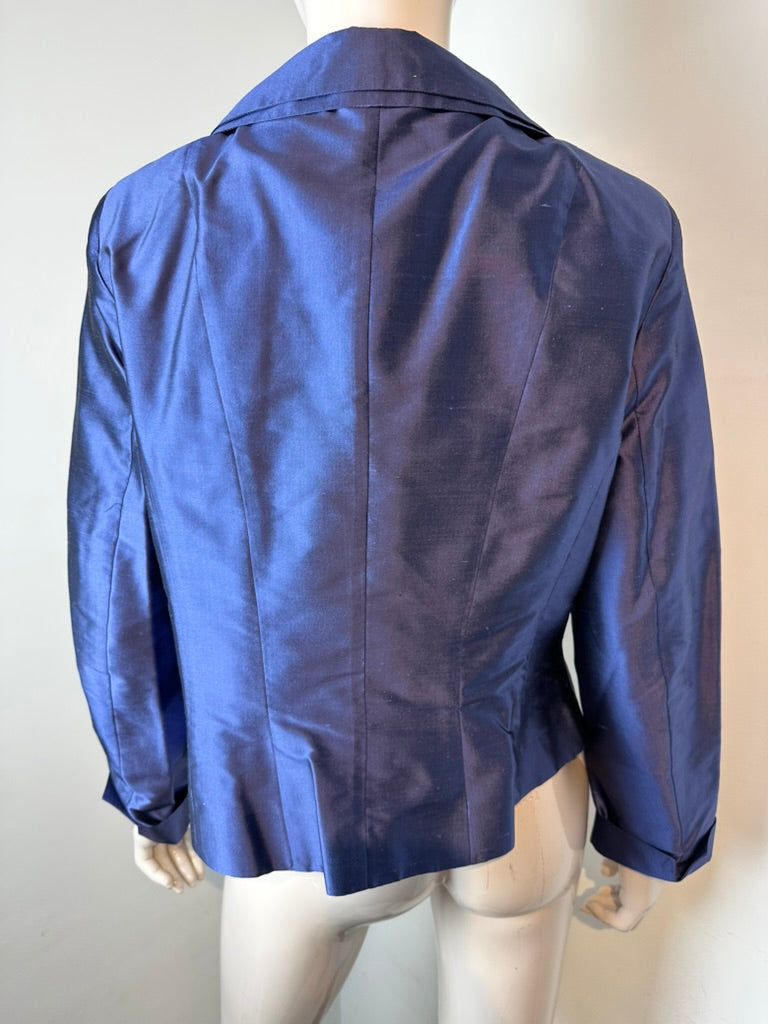 MOQ colbert van zijde in blauw maat 44