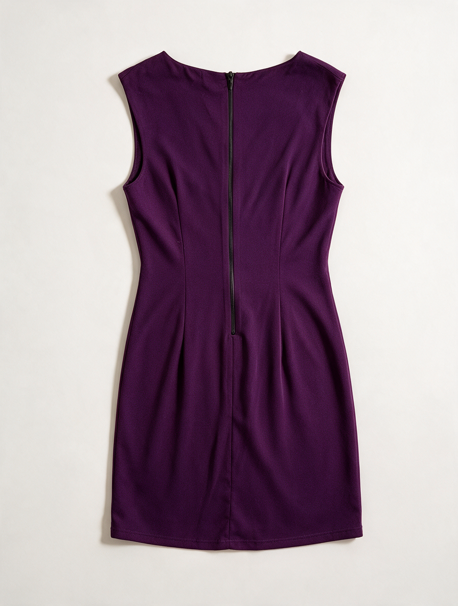 Bel&Bo - Jurk - paars, mouwloos, geplooid detail opzij - XL