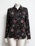 & Other Stories - Blouse - zwart, bloemenprint, knoopsluiting - XS