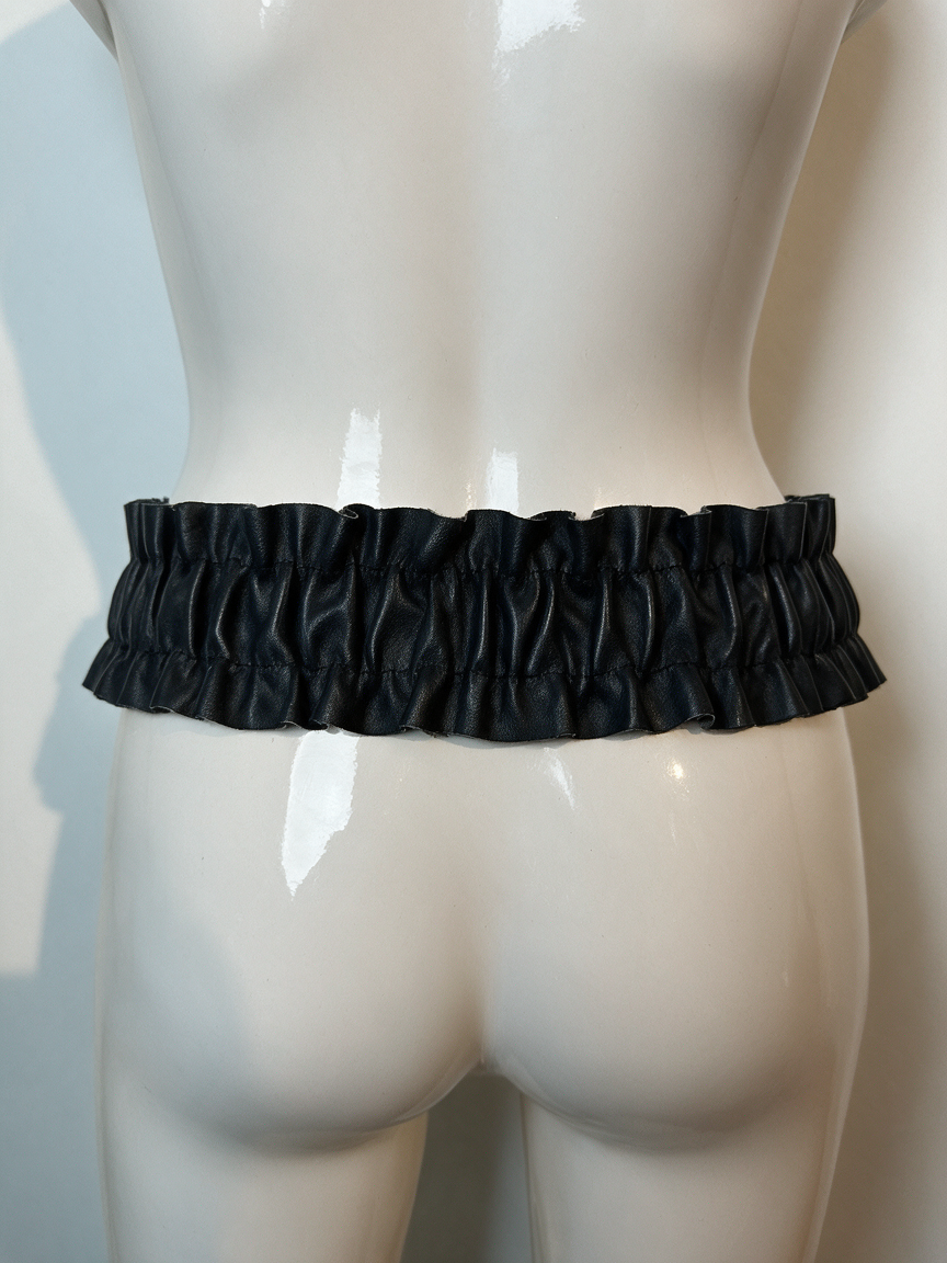 Riem - zwart, elastisch, strikdetail - XL