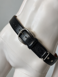 Ralph Lauren - Riem - zwart, krokodillenprint, Italiaans leer