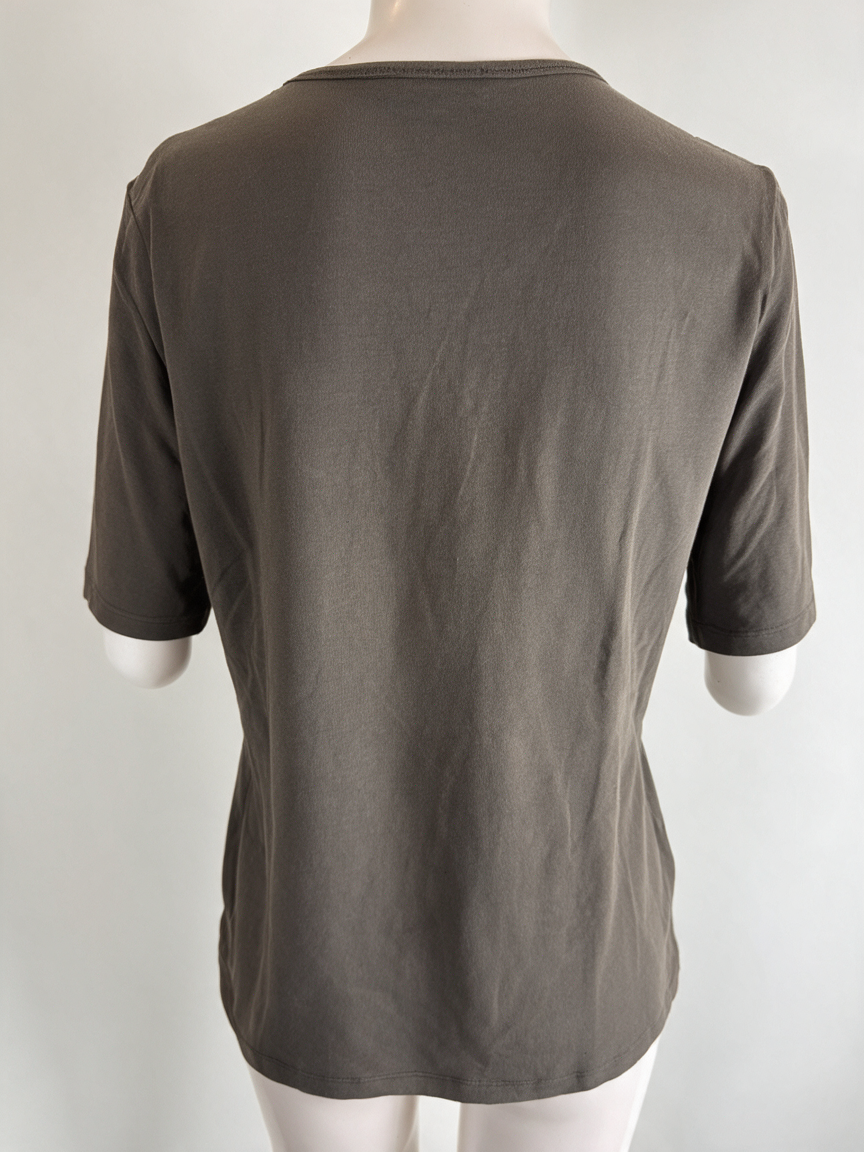VIA APPIA - T-shirt - grijs, ronde hals, korte mouw - L