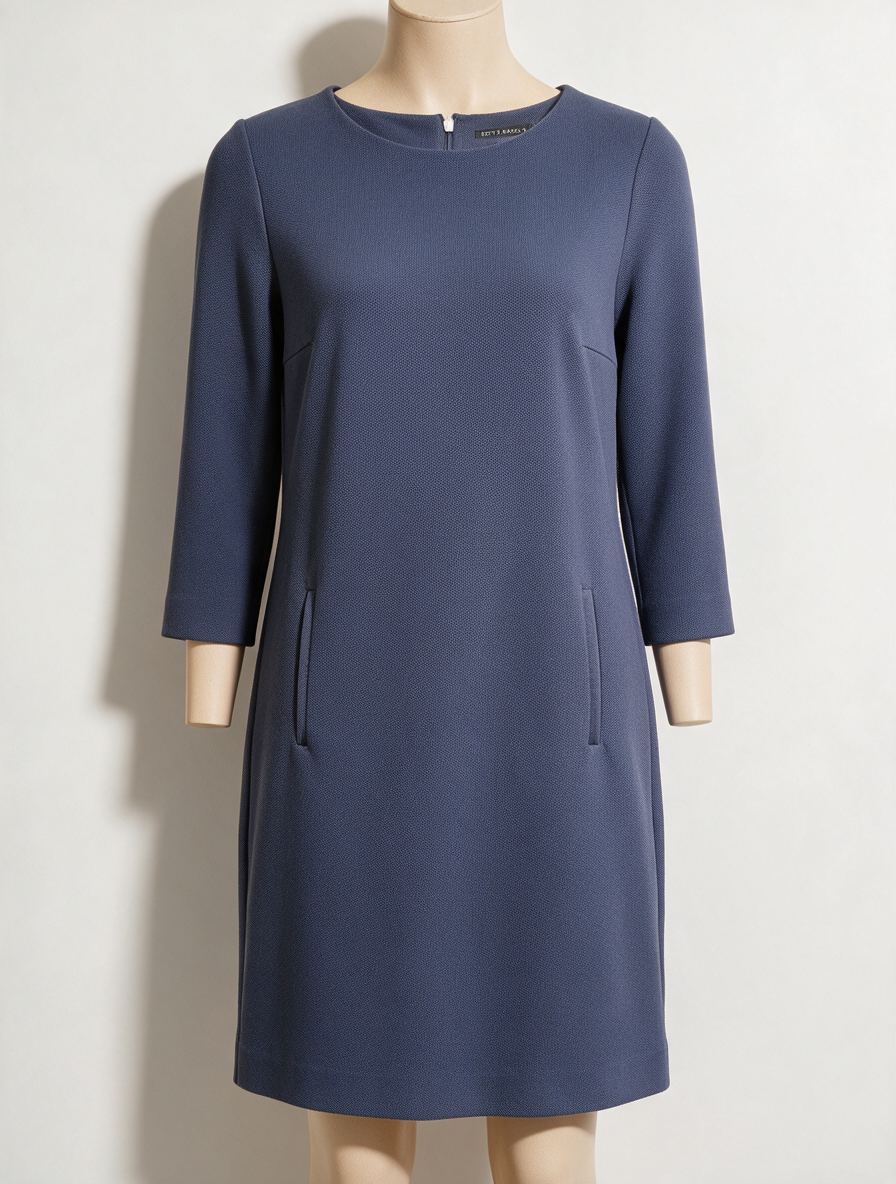 Betty Barclay - Jurk - diepblauw, 3/4 mouw, ronde hals - M