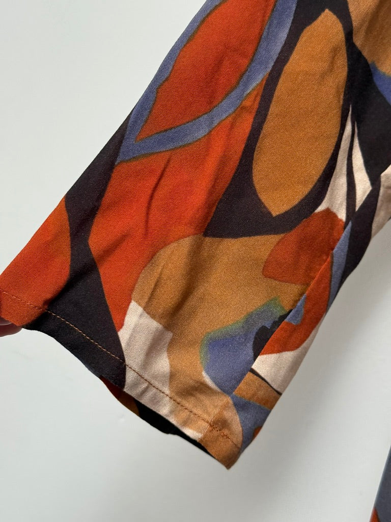 comme ça - Jurk - meerkleurig, abstracte bloemenprint, driekwart mouwen - M