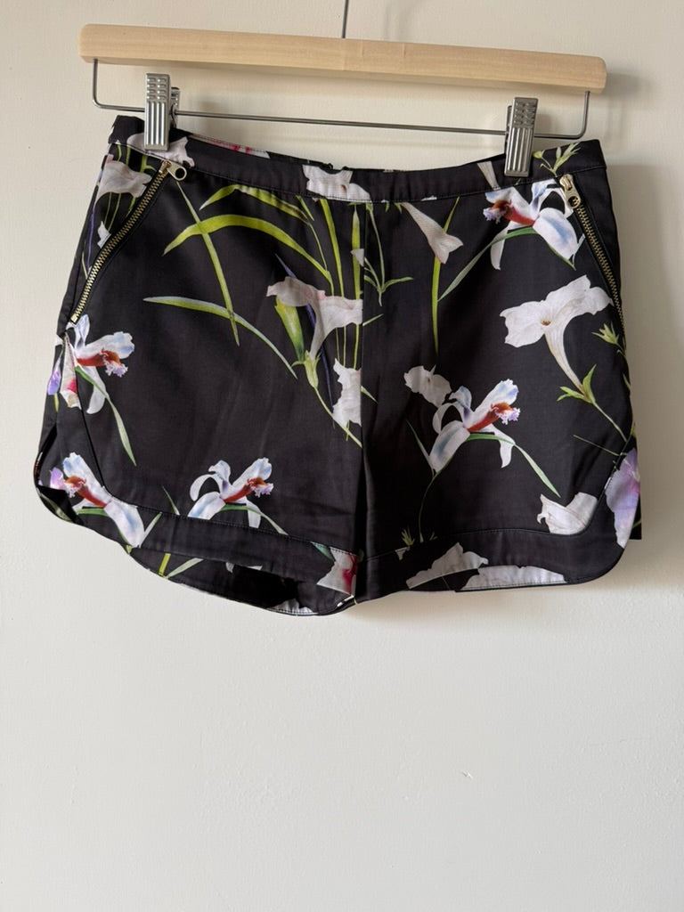 TED BAKER LONDON - Korte broek - bloemenprint, decoratieve ritsen - XS
