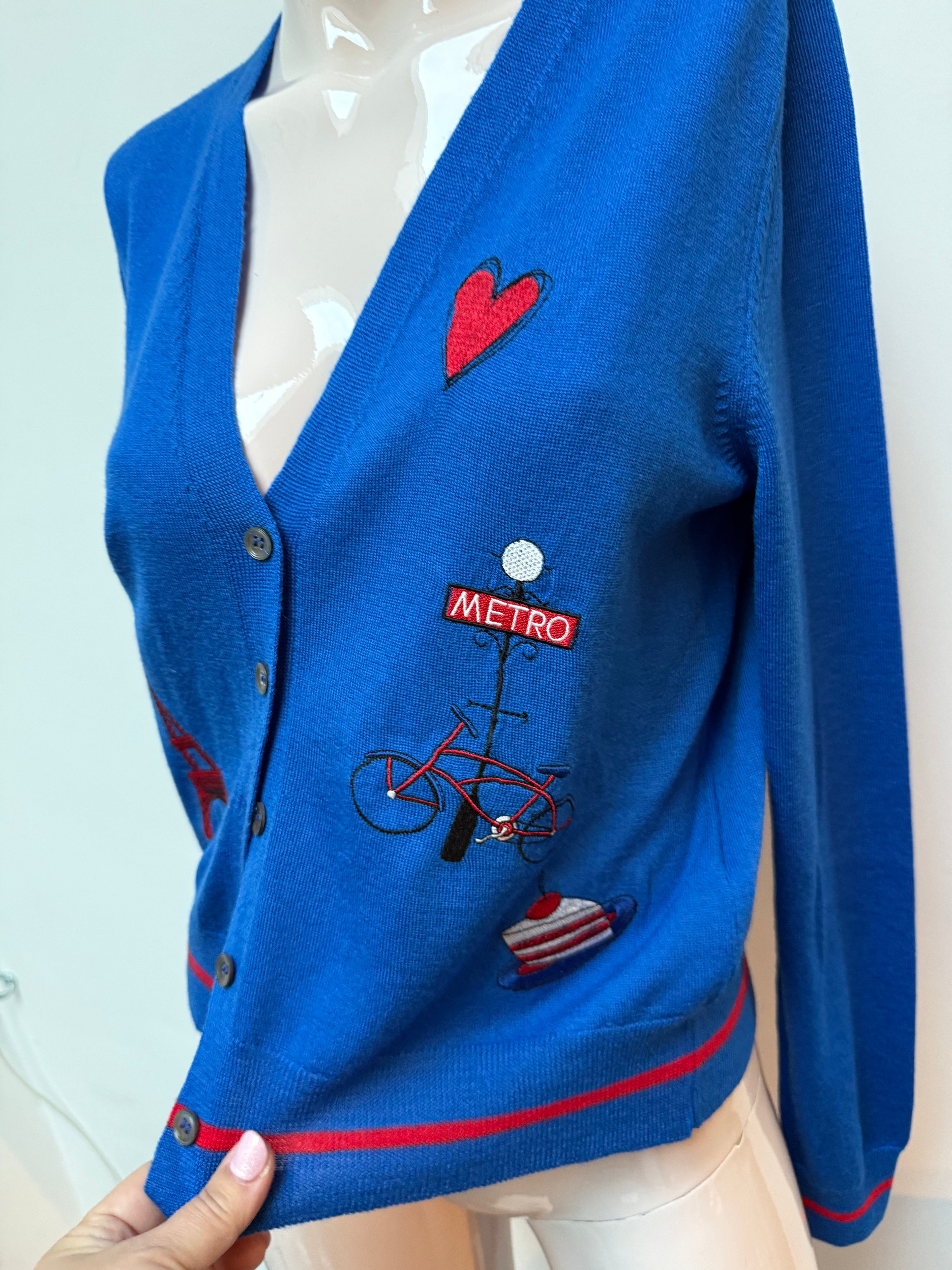 Riani vestje met lange mouw "Paris" blauw maat 36