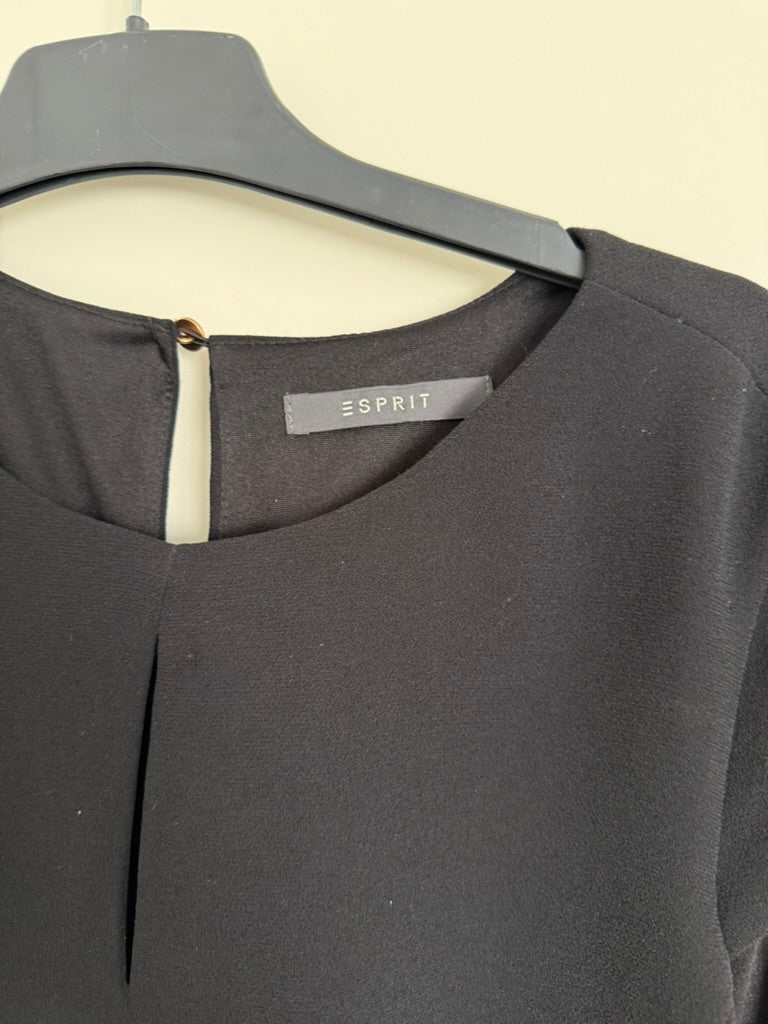 Esprit - Jurk - zwart/grijs, A-lijn, korte mouw - XS