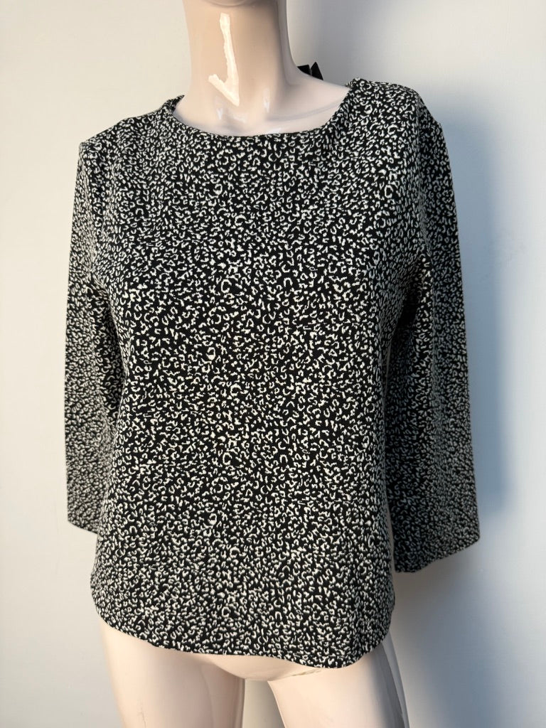 Catwalk Junkie - Blouse - zwart-wit, abstract patroon, lange mouwen - M