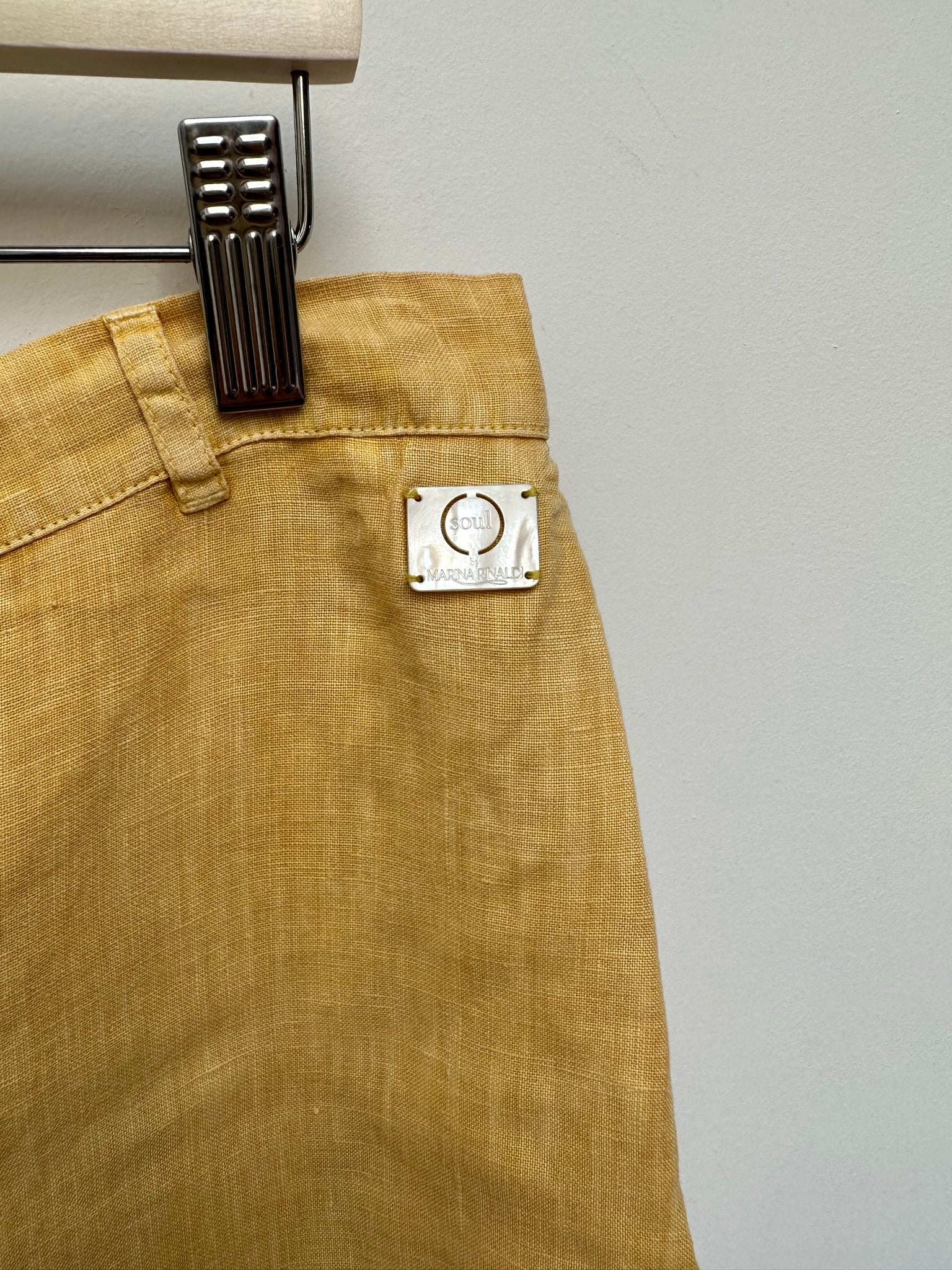 Marina Rinaldi gele linnen broek maat 44