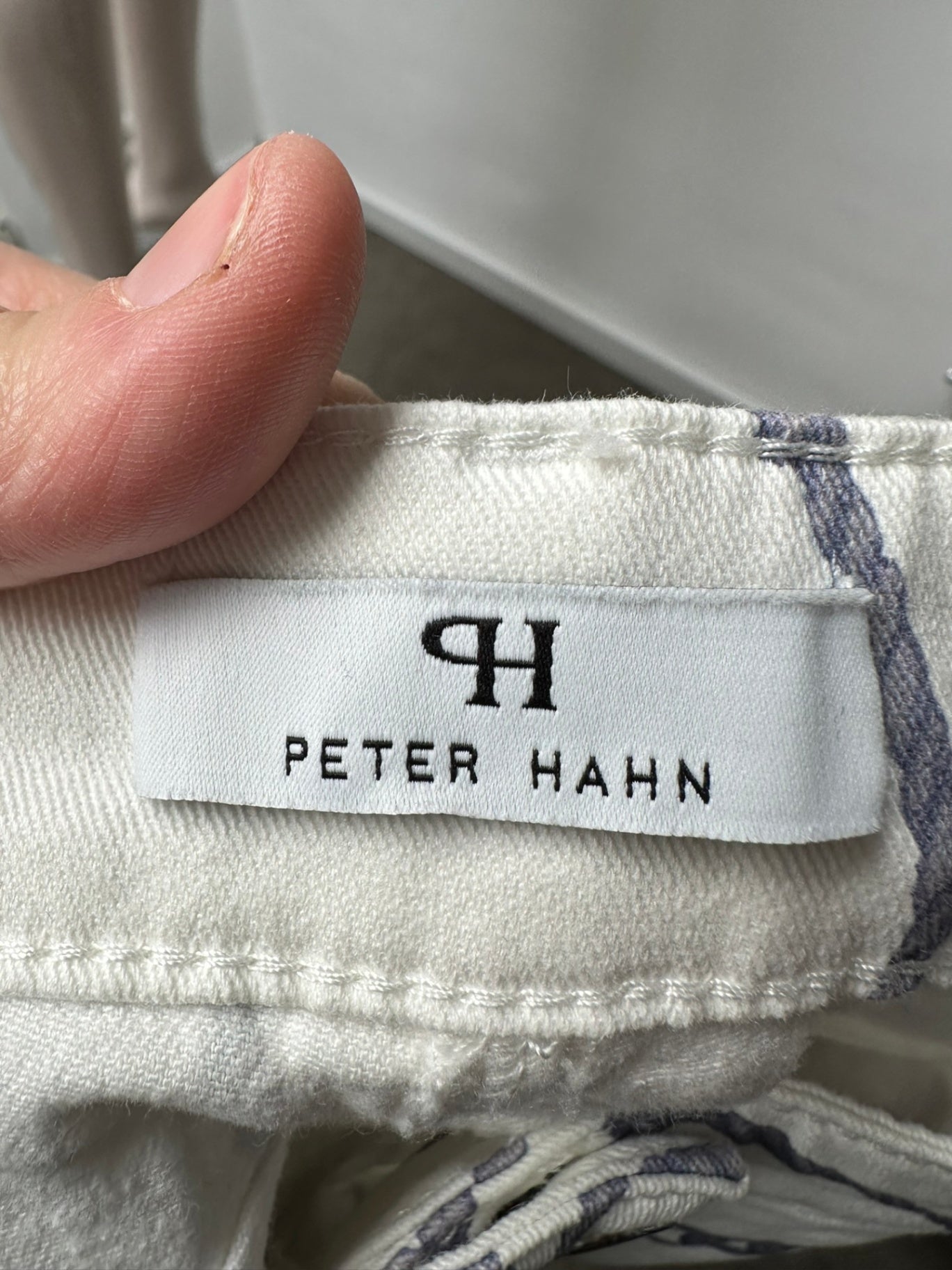 Peter Hahn Broek maat 38 wit, blauw