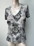 Bandolera Blouse maat 40 grijs; zwart