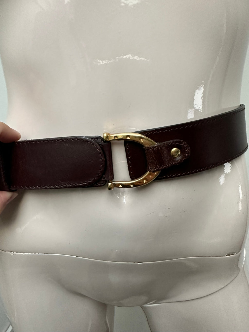 Vintage riem maat 80 cm bruin leder