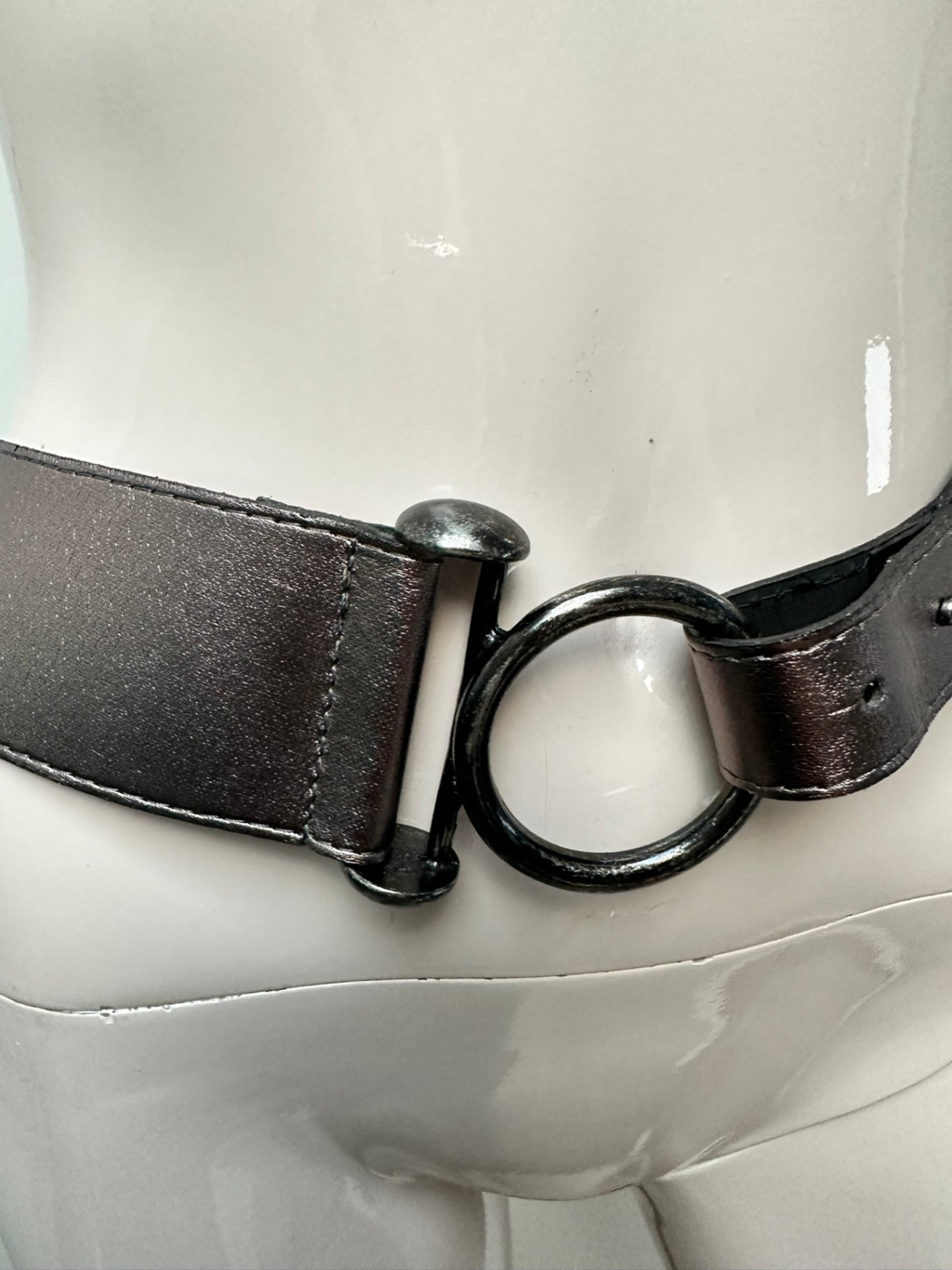 Signe Nature riem 90 cm zilvergrijs