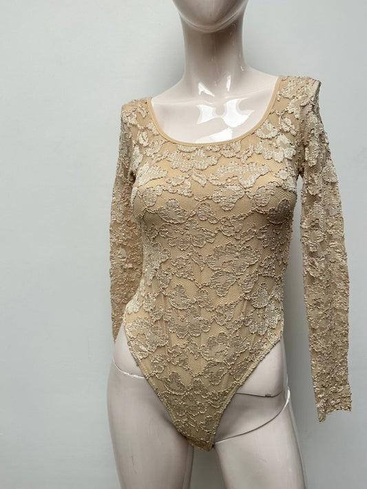 Bisou Bisou Bodysuit maat M beige kant