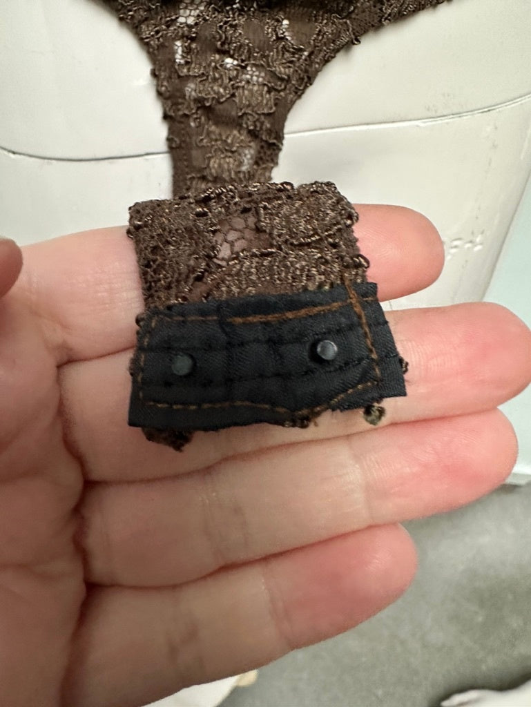 Orna Farho Bodysuit maat M bruin kant