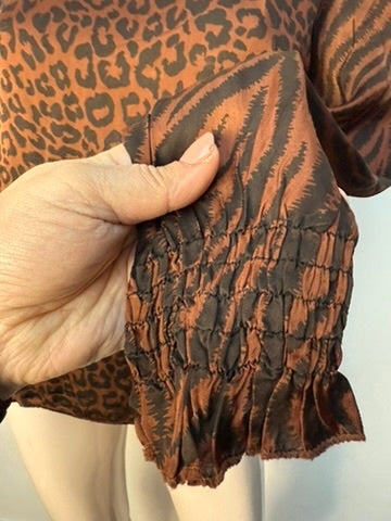 Aaiko Blouse maat S bruin/zwart