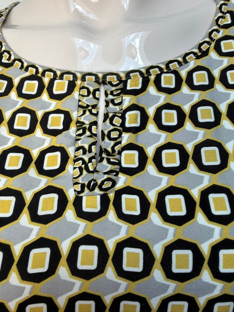 Frank Walder Blouse maat 44 geel, grijs