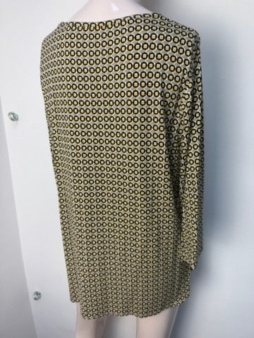 Frank Walder Blouse maat 44 geel, grijs