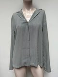 Vanilia Blouse maat L Donkerblauw; wit
