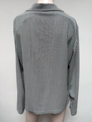 Vanilia Blouse maat L Donkerblauw; wit