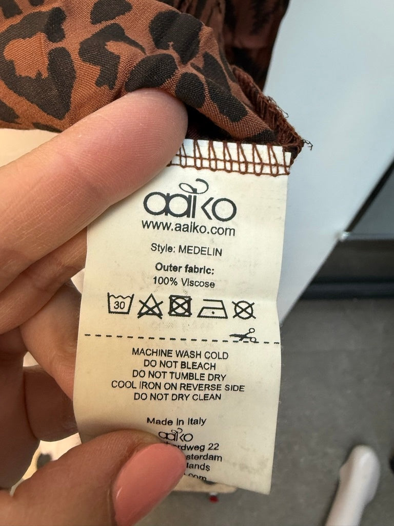 Aaiko Blouse maat S bruin/zwart