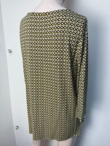 Frank Walder Blouse maat 44 geel, grijs