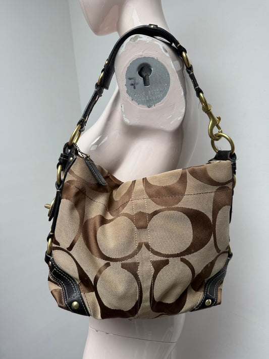 Coach Tas Y2K style bruin/beige