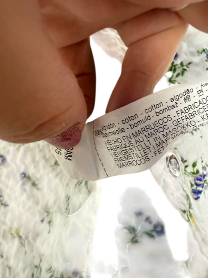 Zara Blouse maat M creme met bloemen