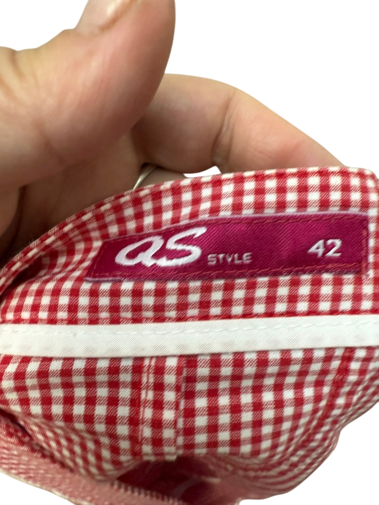 QS Style Top maat 42 Rood/wit geblokt