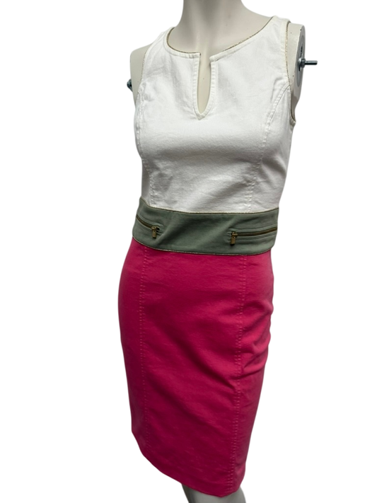 caroline biss Jurk maat S wit, roze, groen