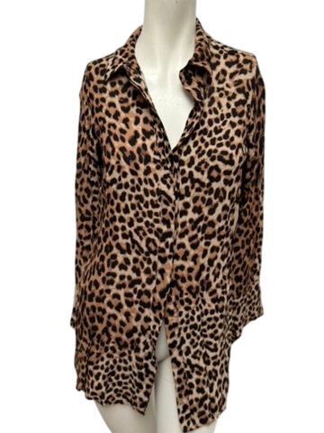 envi Blouse maat S Bruin en zwart luipaard