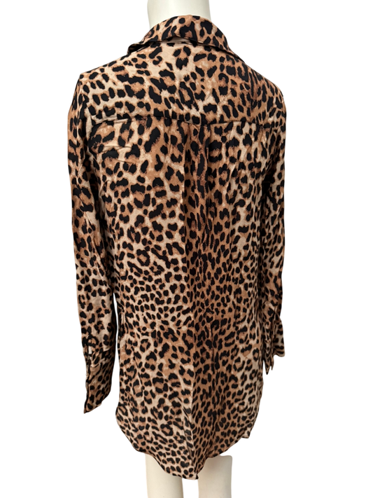 envi Blouse maat S Bruin en zwart luipaard