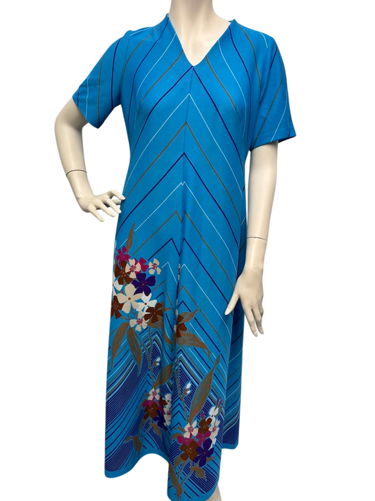 Onbekend Jurk maat 40 Blauw en multicolor
