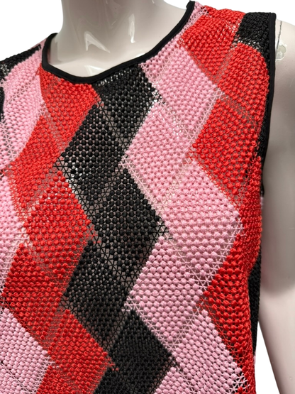 SPORTMAX Top maat M Roze, Zwart, Rood