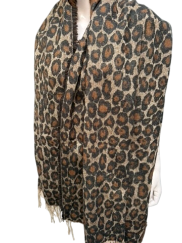 Sjaal (bruin, zwart, beige)