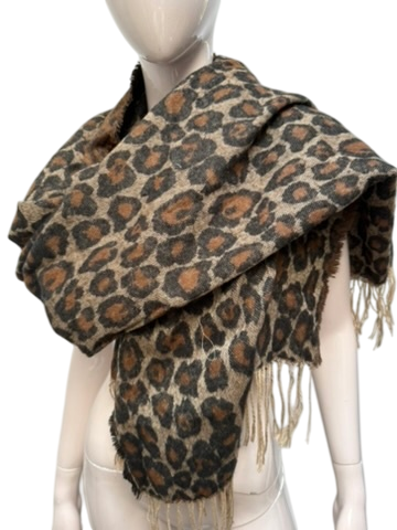 Sjaal (bruin, zwart, beige)