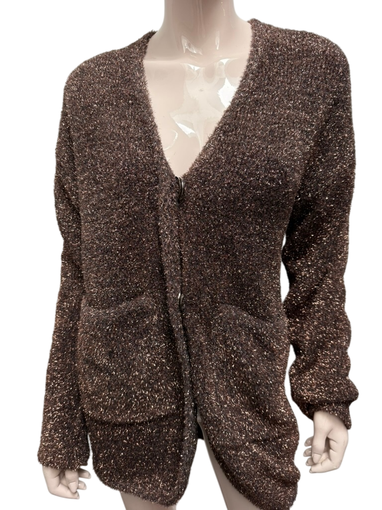 ESSENTIEL ANTWERP Vest maat S Bruin met goudkleurige glitters