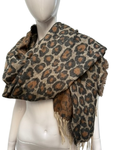Sjaal (bruin, zwart, beige)