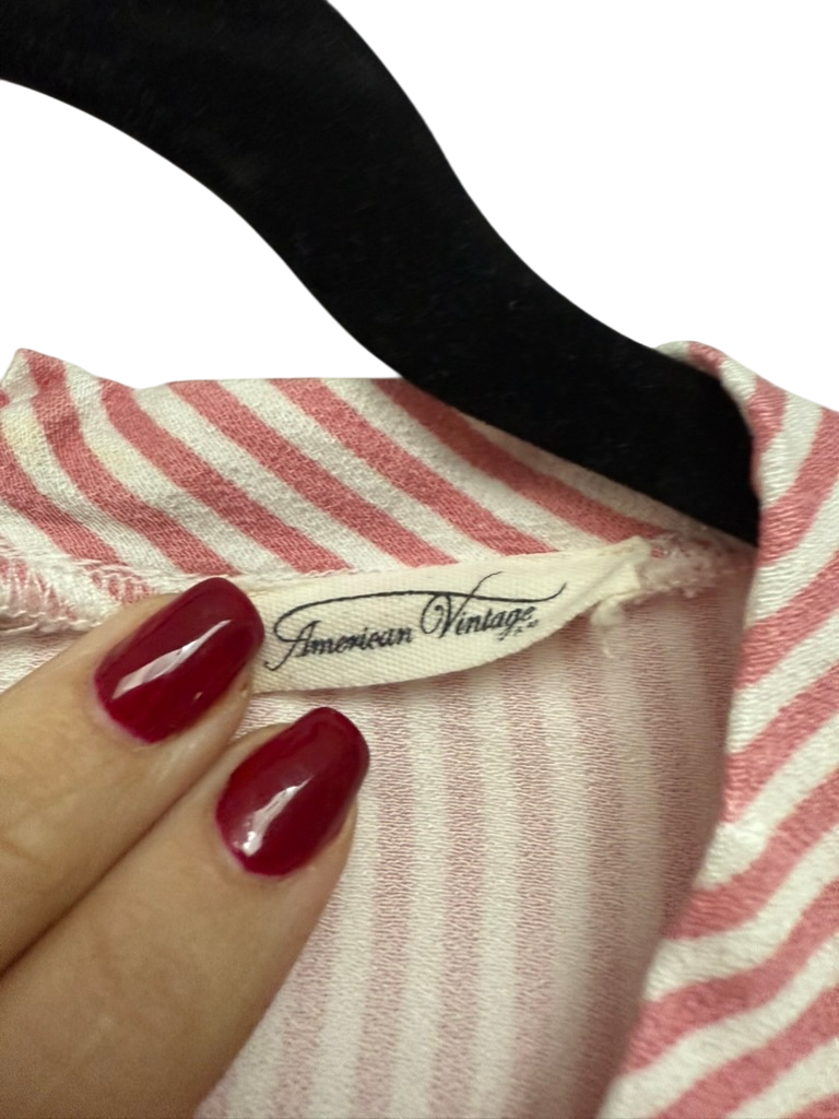 American Vintage Top maat L roze; wit