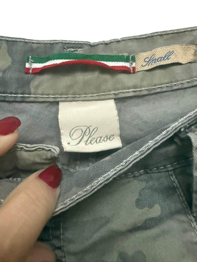 Please Broek maat small Groen/Olijfgroen met camouflageprint