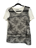 Sandro Paris Top maat M Off-white and Black