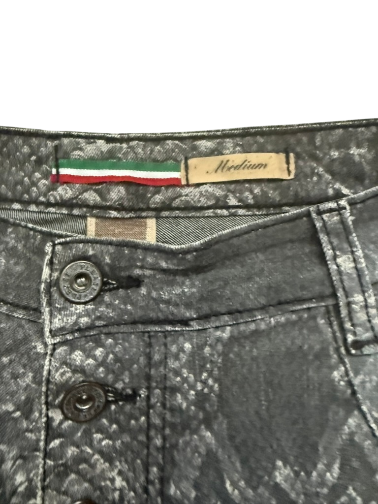 Please Broek maat M Zwart met slangenprint