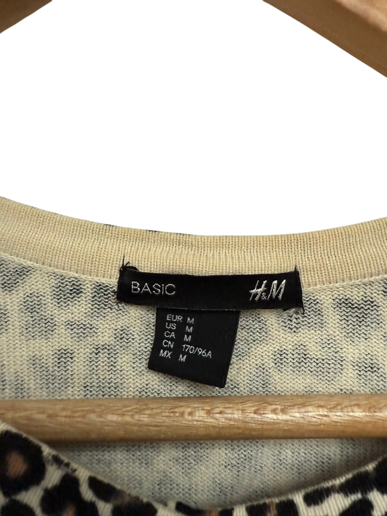 H&M Vest maat M Beige en zwart (dierenprint)