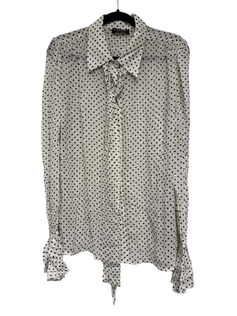 Twinset Simona Barbieri Blouse maat IT 48 (NL 42) creme; zwart