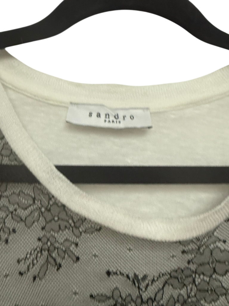 Sandro Paris Top maat M Off-white and Black