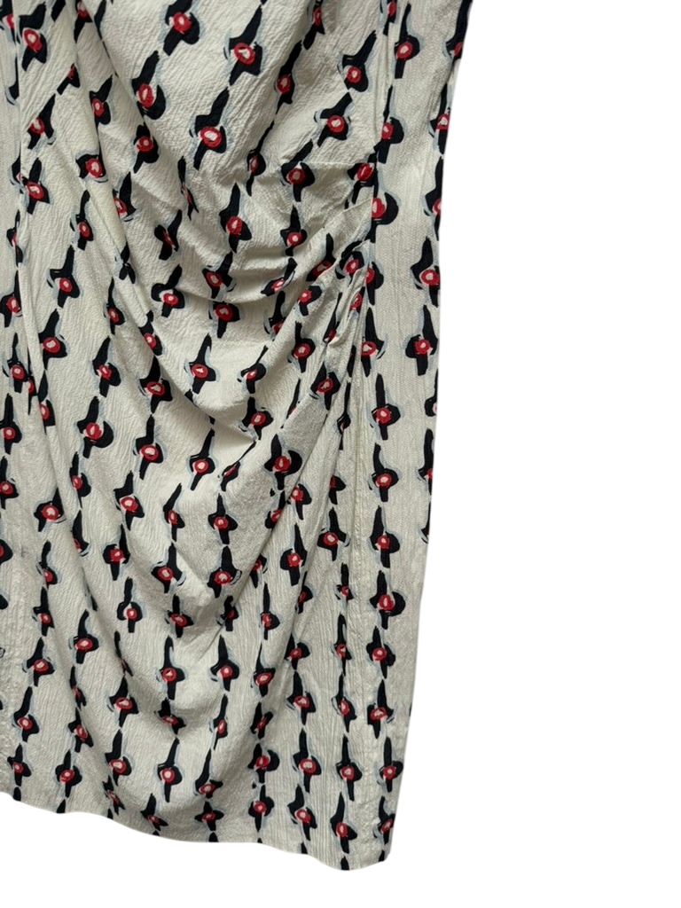 Natan Jurk maat FR 42 Beige met zwart en rood patroon