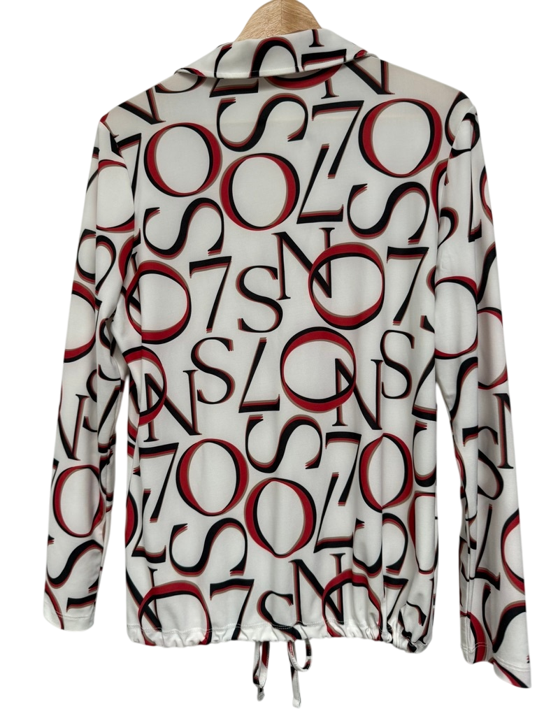 Zoso Blouse maat M Wit met rood en zwart