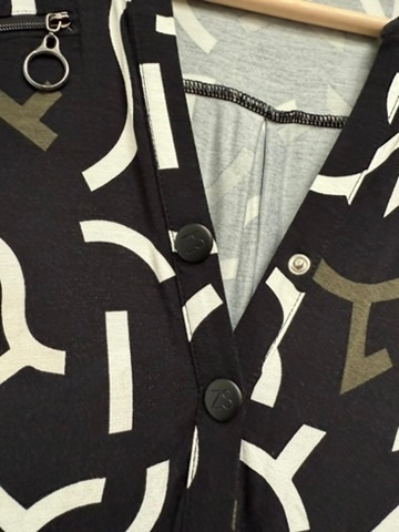 Zoso Jurk maat M Zwart met wit en grijs patroon