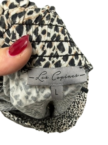 Les Copines Rok maat L wit; zwart; beige luipaard